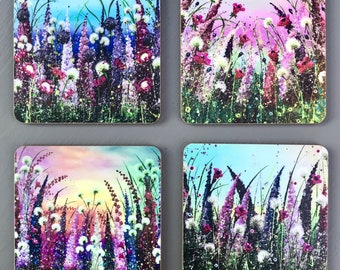 Colourful Floral Coaster Set