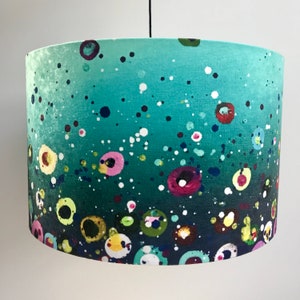 Artist Handmade Teal Dotty Lampshade image 3