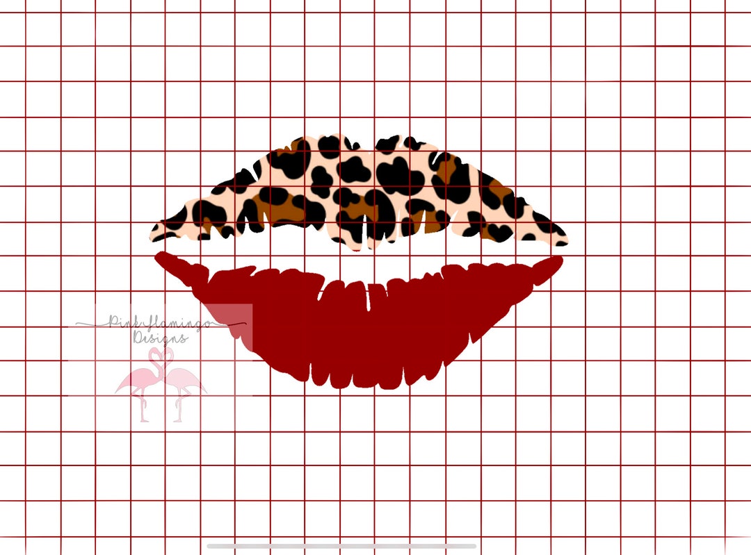 Animal Print Lips Print and Cut File Etsy Ireland