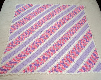 Soft Lilac Spring Flowers C2C Baby Afghan