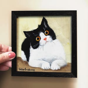 Peinture à l'huile personnalisée de petits chats, peinture originale personnalisée mini chat, art mural portrait de mini chats, peinture portrait de chats