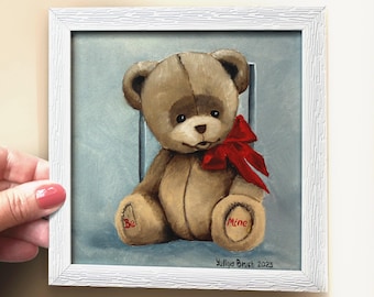 絵画「テディベア」/アートコレクション/油絵/絵画/手作り/絵画