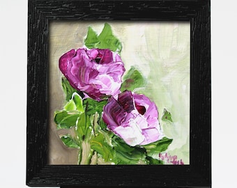 Rosa en miniatura: bodegón de 10 x 10 cm