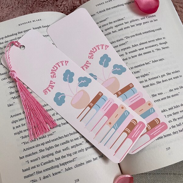 Stay Smutty Book Stack Bookmark | Handmade Cardstock Bookmarks | With or Without Tassel | Bookworm Gift | Smut