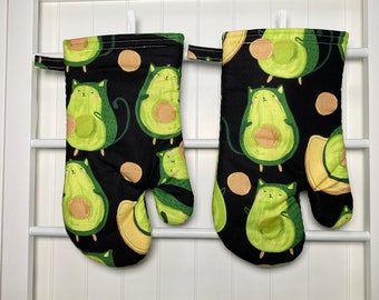 Avocado mitts, set of 2 Avocado oven mitts, Catacavo oven mitts