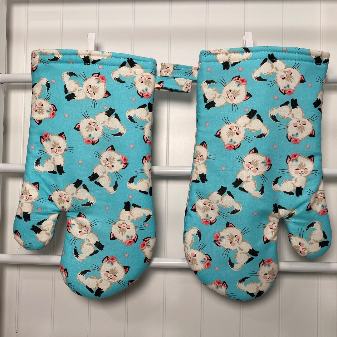 Cute Cat Oven Mitts Etsy