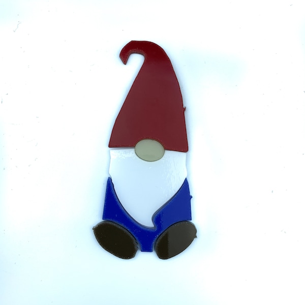 Precut Stained Glass Gnome, Glass Mosaic Tiles, Precut Glass Garden Gnome