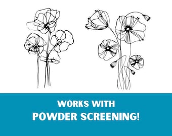 Flowers Silk Screen Stencil, DIY Screen Printing, DIY Silk Screen, Printmaking on Ceramics & Glass