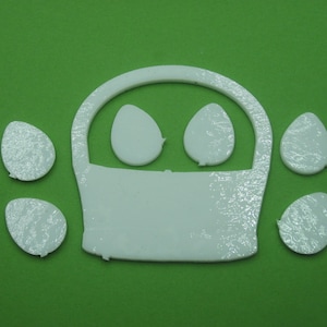 Precut Stained Glass, Precut Glass Easter Basket and Eggs Bundle, COE 90 or 96, Precut Waterjet Cut Shapes