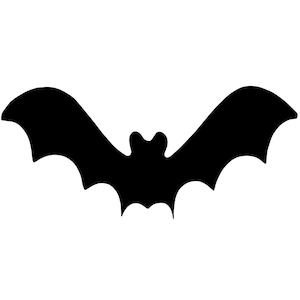Precut Stained Glass, Precut Glass Bat for Halloween in Black Opaque 90/96 in Multiple Sizes