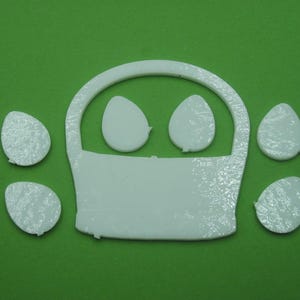 Precut Stained Glass, Precut Glass Easter Basket and Eggs Bundle, COE 90 or 96, Precut Waterjet Cut Shapes