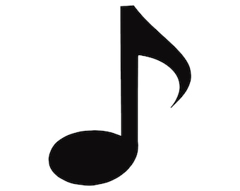 Precut Stained Glass Fusible Music Notes, Precut Glass Shapes, Black Opaque, COE 90 or 96, 1", 1.5" or 2" Tall, Fusing or Mosaics