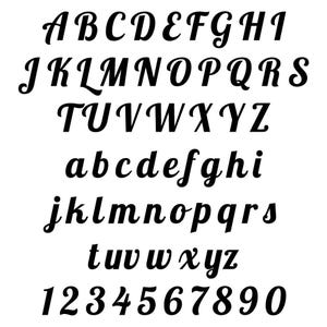 Precut Fusible Glass Letters in Lobster Font, In Bullseye COE 90 or Oceanside COE 96, Black or White Opal Glass, For Fused Glass or Mosaics