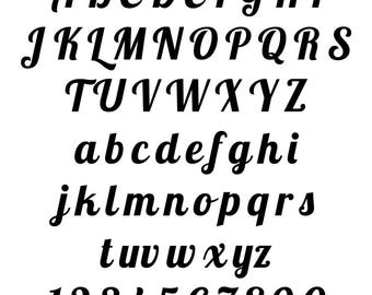 Precut Fusible Glass Letters in Lobster Font, In Bullseye COE 90 or Oceanside COE 96, Black or White Opal Glass, For Fused Glass or Mosaics