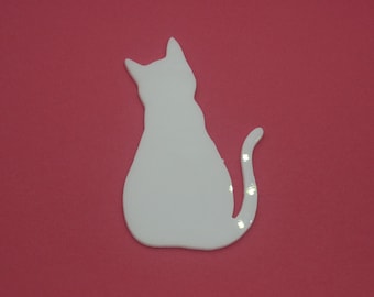 Glass Precuts, Cats, COE 90 or COE 96, Pre-cut Shapes, Cats in White Opaque, For use in Glass Fusing, Mosaics and Stained Glass