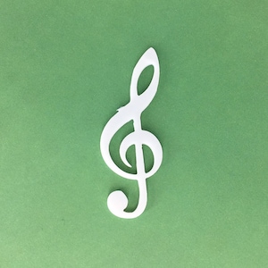 Precut Fusible Glass Treble Clef, Music Note Shape, Pre-cut Glass, COE 90 or 96, White, Use in Fusing, Mosaics, Stained Glass & Enameling