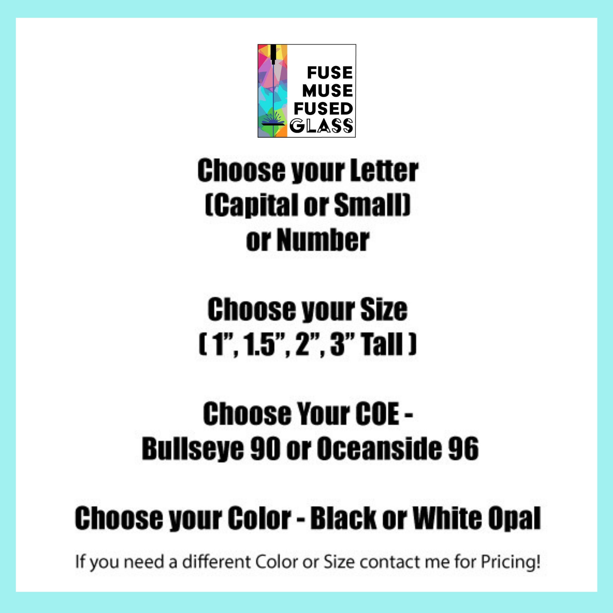 Precut Fusible Glass Letters in Lobster Font in Bullseye COE Etsy