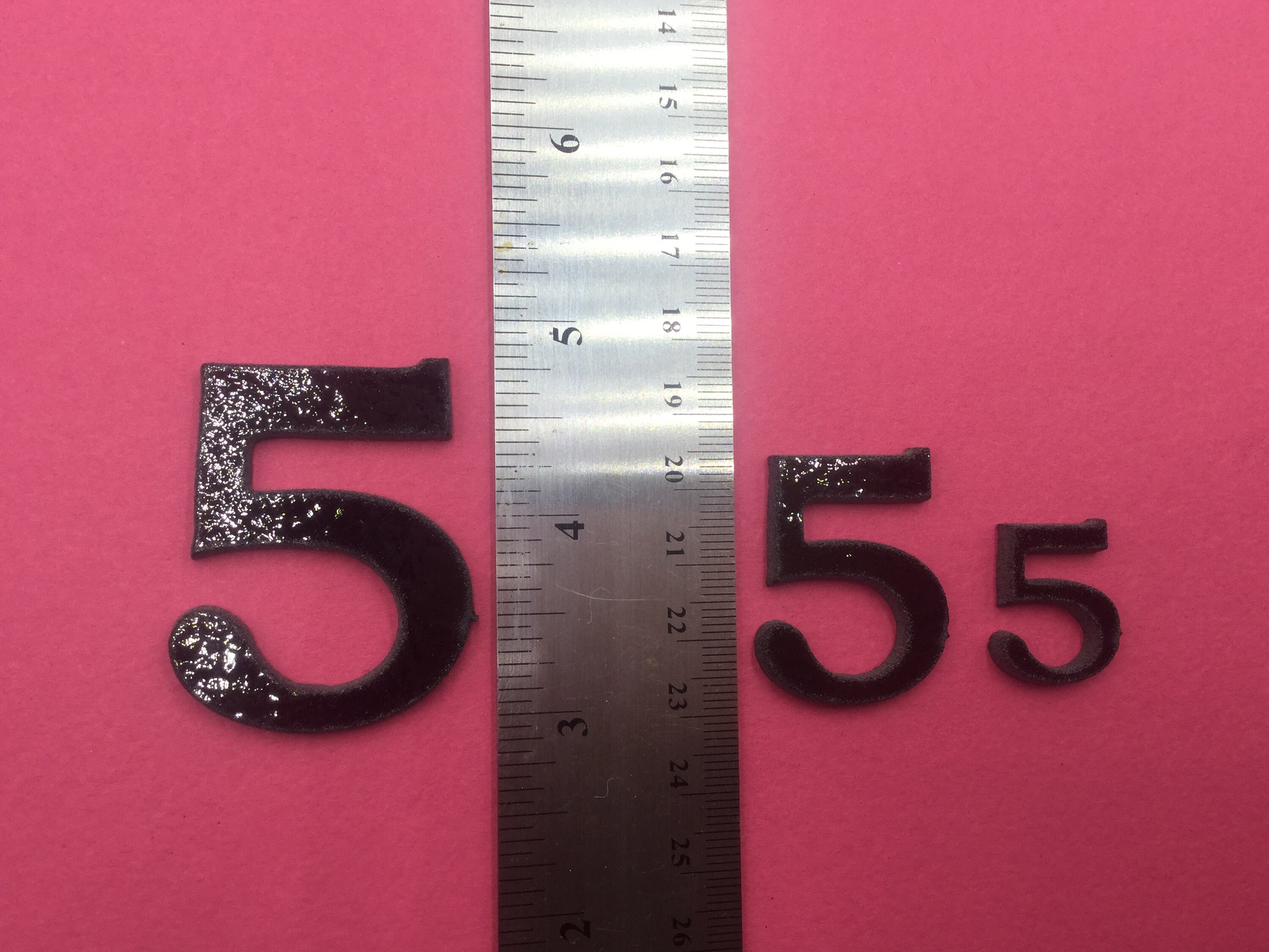 Precut Stained Glass Precut Glass Numbers 5 Black Opaque Etsy