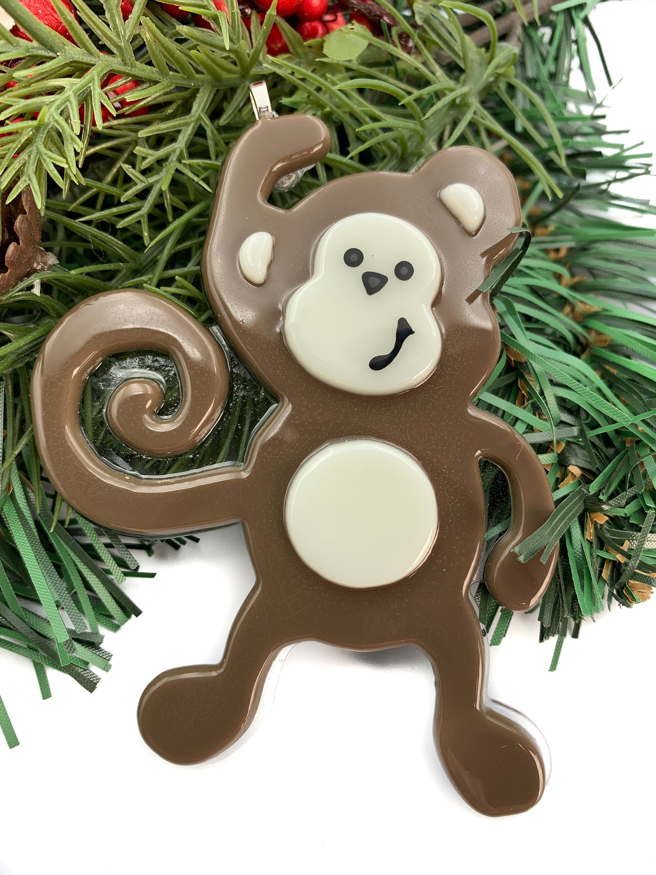 Monkey Christmas Ornament Monkey Ornament Gift Holiday Etsy