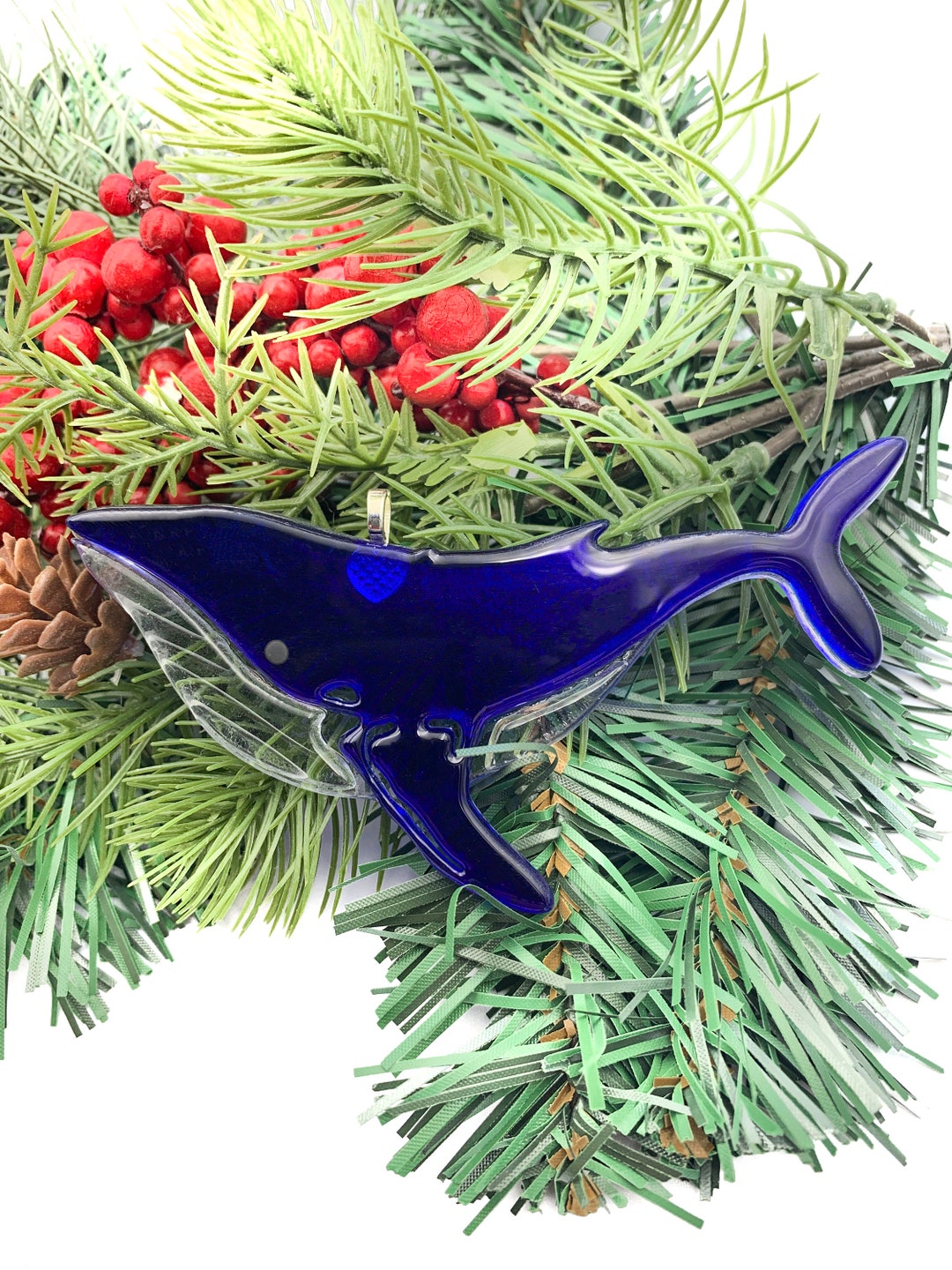 Whale Ornament Blue Whale Ornament Stained Glass Sun Etsy