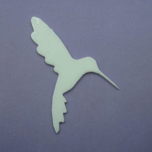Precut Stained Glass, Precut Glass Hummingbird, White Opaque, COE 96, Stained Glass Shapes, Fusible Glass Pre Cuts