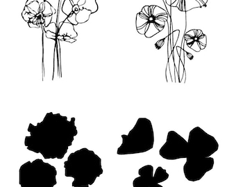 Flowers, Silk Screen Stencils, Ceramics, Clay, Screen Printing, Clay Silk Screen, Burned Screen, Screen Printing Stencil