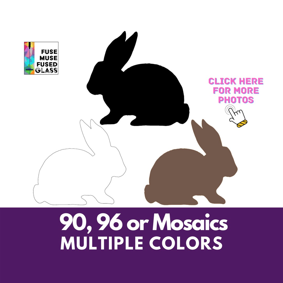 Fusible Precut Stained Glass Bunny Rabbit Shape, 2