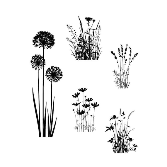 Flowers Silk Screen Stencil, Adhesive Screen Printing Mesh, Emulsion Stencil, Printmaking on Glass, Ceramics, Wood, Fabric or Polymer Clay