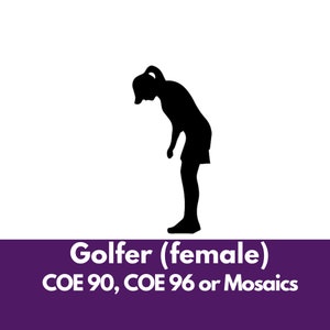 Fusible Precut Stained Glass Golfer, Pre Cut Glass Shapes | Coe 96 or COE 90 Glass | 3 Colors | 3&quot;, 4&quot; or 5&quot; Tall |  | For Fusing & Mosaics