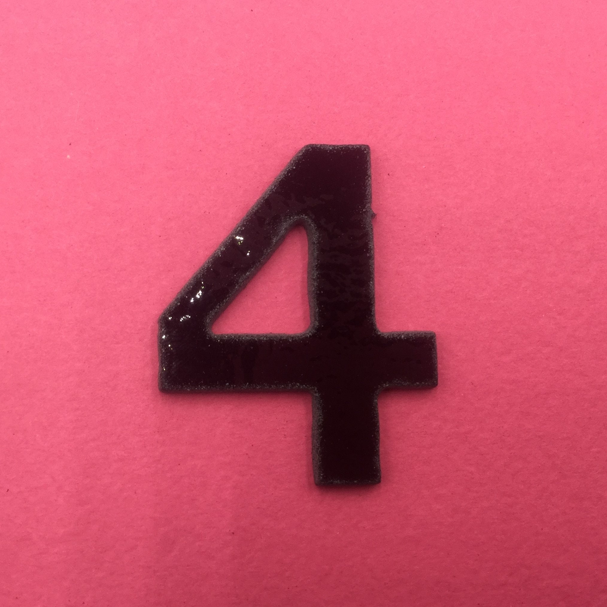 Precut Stained Glass Precut Glass Numbers 4 Black Opal Etsy