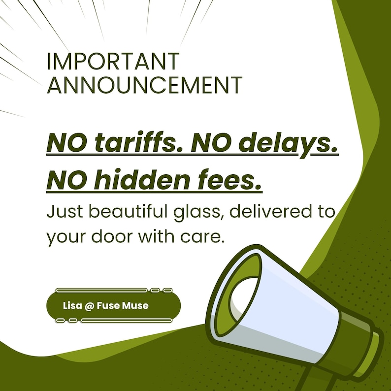 an announcement that reads "NO hidden fees. Just beautiful glass, delivered to your door with care."
