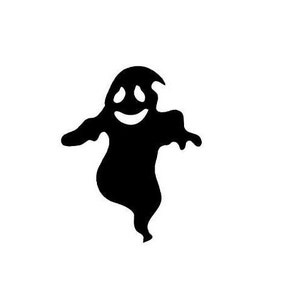 Precut Stained Glass, Precut Glass Ghost for Halloween in Black Opaque 90/96 in Multiple Sizes