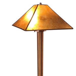 Pasadena Floor lamp 60" tall In cherry with a Amber mica shade