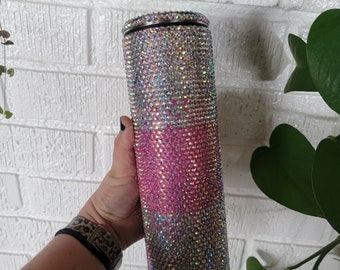 Pink & Crystal AB Rhinestone Tumbler