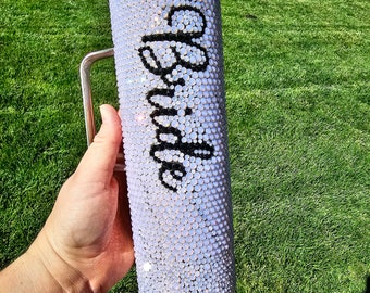 Light Pink Opal Bride Rhinestone Tumbler