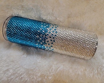 Teal & Crystal Rhinestone Tumbler