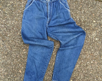 80s 90s Vintage Jeans - Stuffed Shirt High Waist Pleated Jeans - Women's Size 5 / 6 Jeans