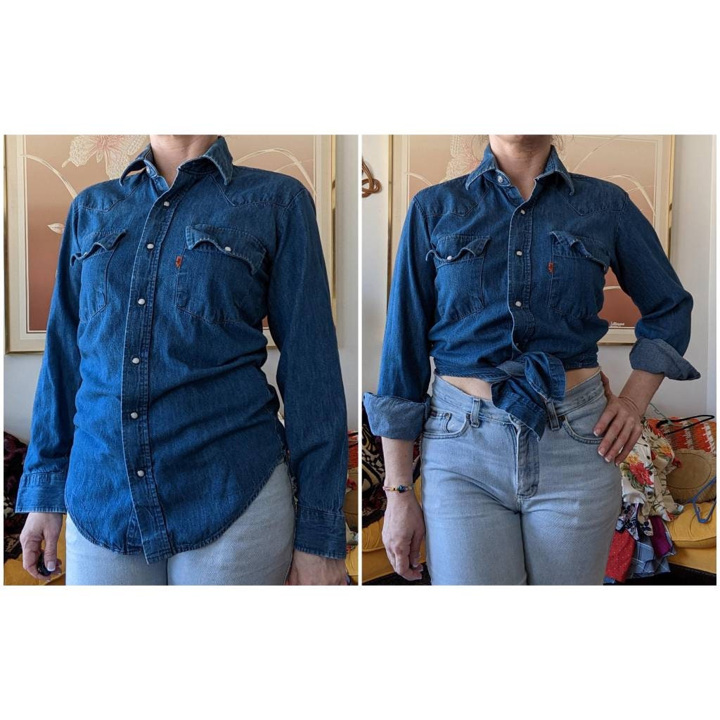 Levis denim clearance shirt pearl snap