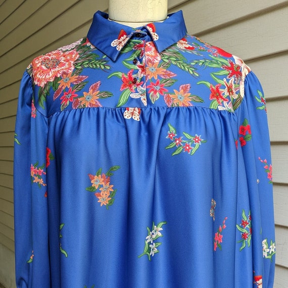 70s Vintage Hostess Dress - Soft Polyester Midi L… - image 4