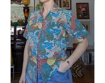 Tropical Button Up | Etsy