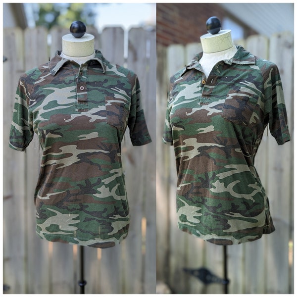 Mens Camo Polo Shirt Etsy