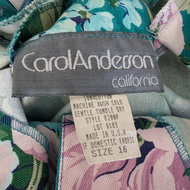 90s Vintage Day Dress by Carol Anderson California Size 16 100% Cotton image 10
