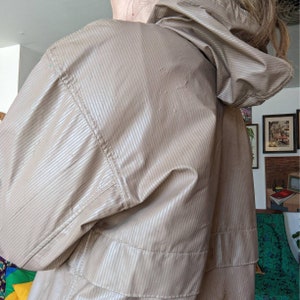 80s Vintage Raincoat Tan PVC Raincoat by Lot One Inc of Boston Loose Fit Baggy Oversized Raincoat image 8