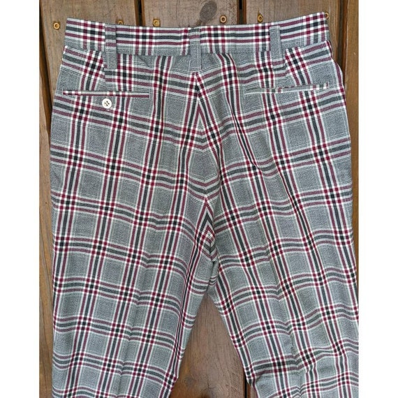 70s Vintage Pants - Flare Leg Plaid Pants - image 6