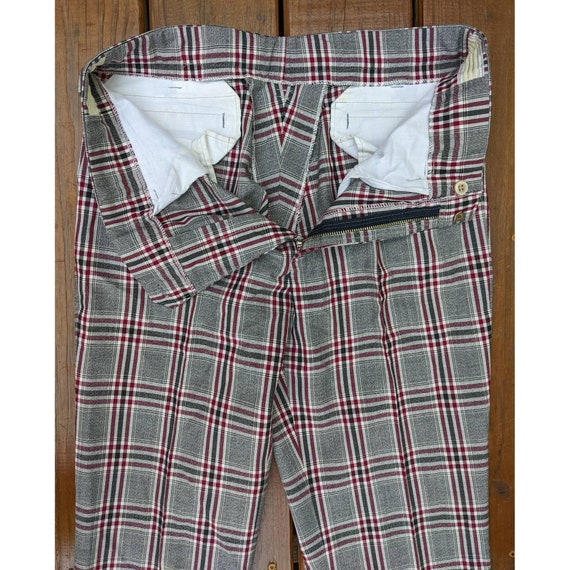 70s Vintage Pants - Flare Leg Plaid Pants - image 3