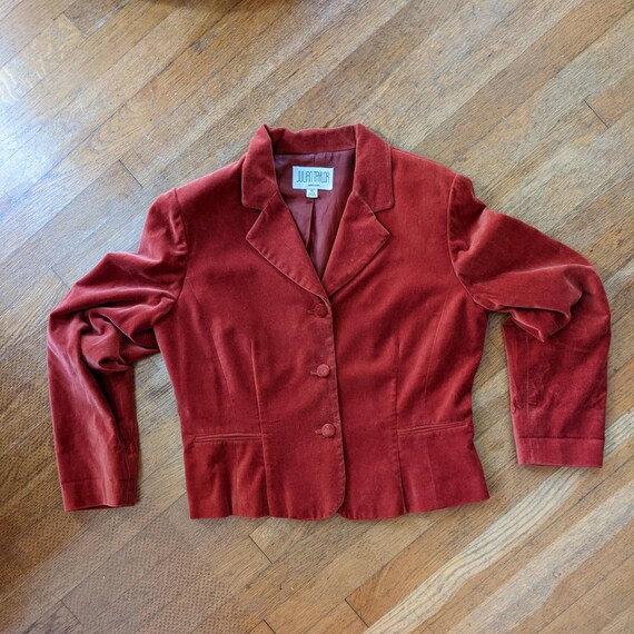 90s / Y2K Vintage Blazer - Cropped Velvet Blazer … - image 6