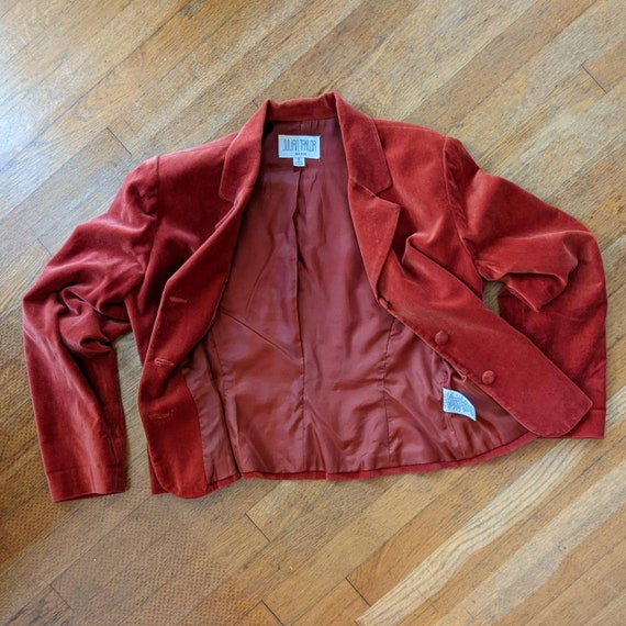 90s / Y2K Vintage Blazer - Cropped Velvet Blazer … - image 7