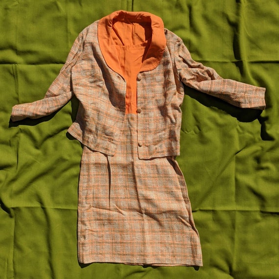 60s Sheath Dress with Long Sleeve Jacket - Two Pie