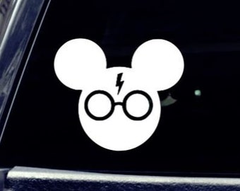 Disney/Mickey w/ Glasses & Scar Car Decal