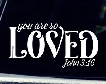 Vous êtes tellement aimés - Sticker voiture Jean 3:16